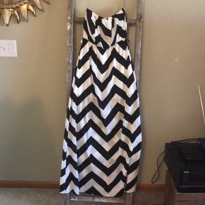 Navy chevron maxi dress